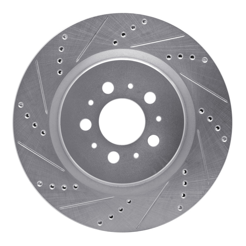 Volvo S60 Brake Rotor (1) - Rear Left - R1 Concepts - Drilled & Slotted - Silver - `04-`07